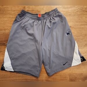 Nike Penn State Nittany Lions Athletic Basketball Shorts Gray Dri-Fit 10" XL